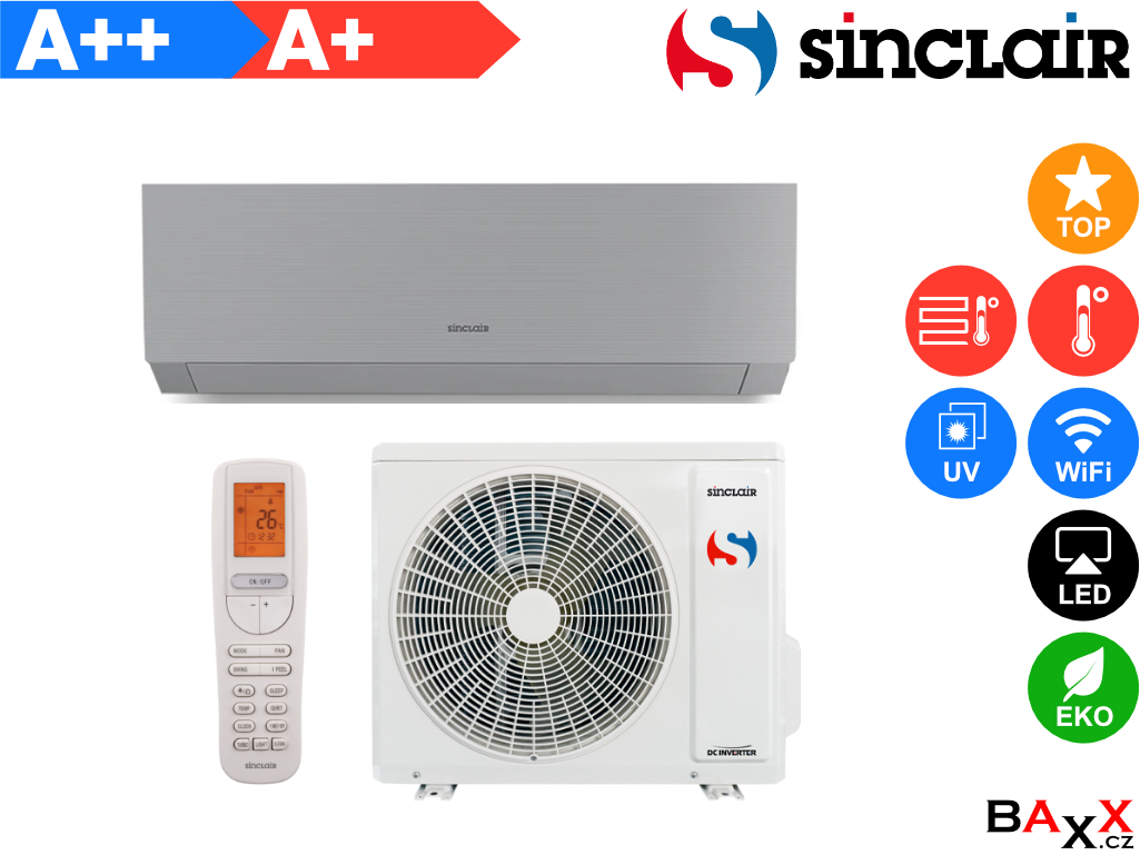 Sinclair Marvin 2,7 kW, 3,5 kW, 5,3 kW 7,1 kW silver